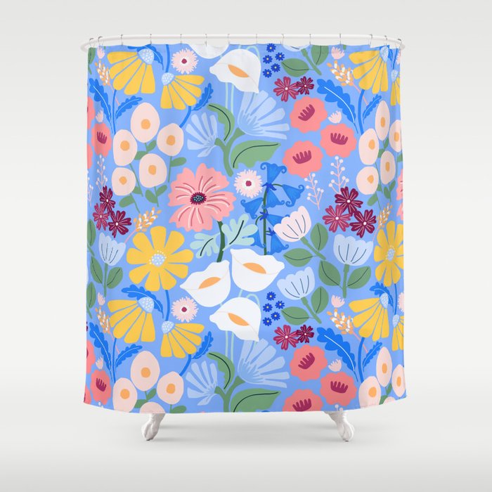 Meadow muse - blue Shower Curtain Gallery Image 1
