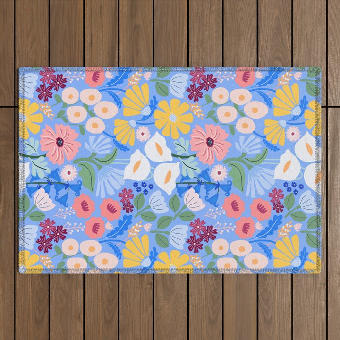 Meadow muse - blue Outdoor Rug Gallery Image 1