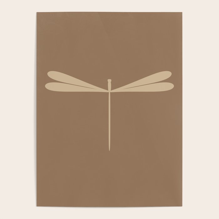 Dragonfly Pattern XI Earthy Beige Poster Gallery Image 4