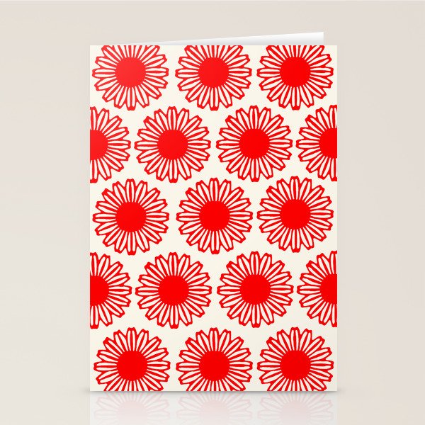 vintage flowers red Stationery Card Gallery Image 1