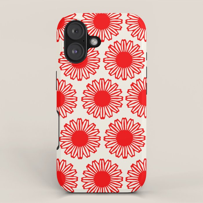 vintage flowers red iPhone Case Gallery Image 1
