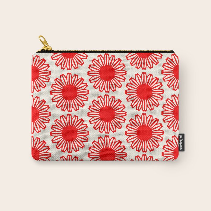 vintage flowers red Carry All Pouch Gallery Image 1