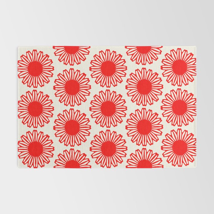 vintage flowers red Rug Gallery Image 2