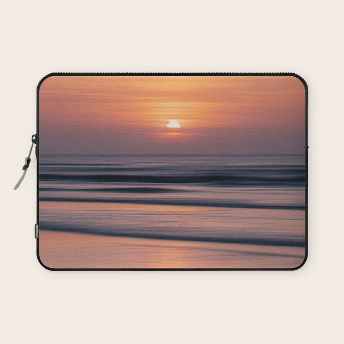 Calm Pastel Sunset Over Ocean Coastal Wall Art Photography Laptop Sleeve Gallery Image 1