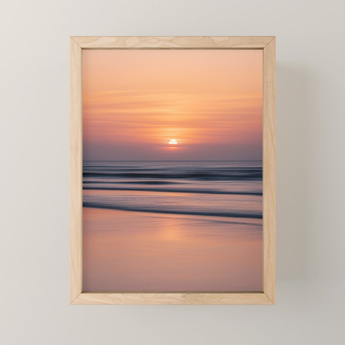 Calm Pastel Sunset Over Ocean Coastal Wall Art Photography Mini Art Print Gallery Image 1
