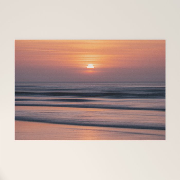 Calm Pastel Sunset Over Ocean Coastal Wall Art Photography Welcome Mat Gallery Image 1