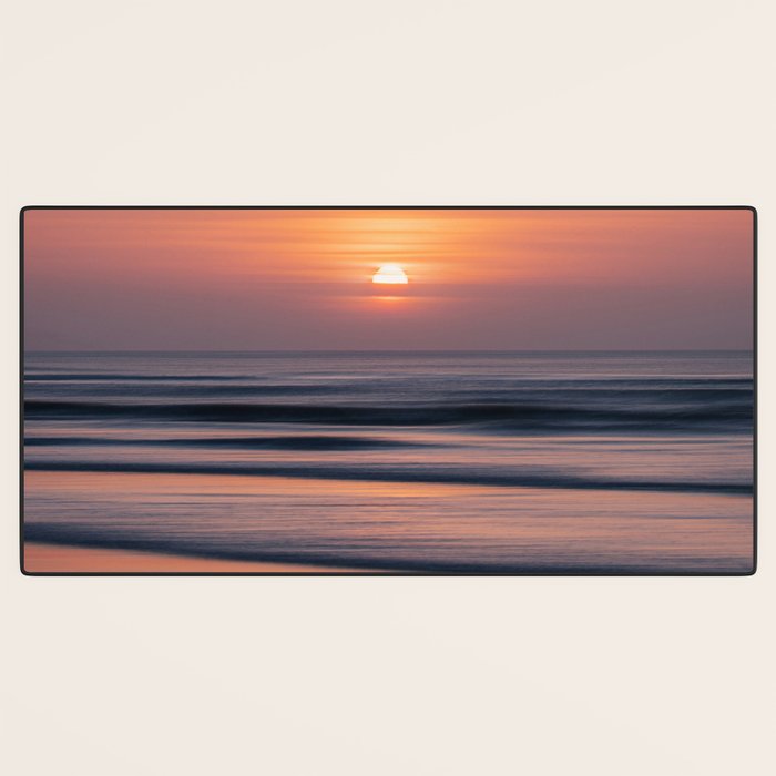 Calm Pastel Sunset Over Ocean Coastal Wall Art Photography Desk Mat Gallery Image 3