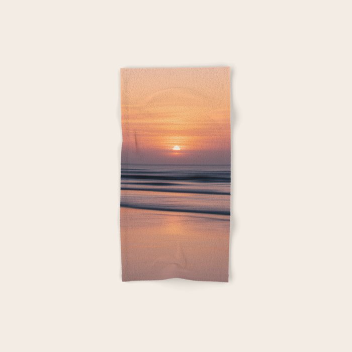 Calm Pastel Sunset Over Ocean Coastal Wall Art Photography Bath Towel Gallery Image 1