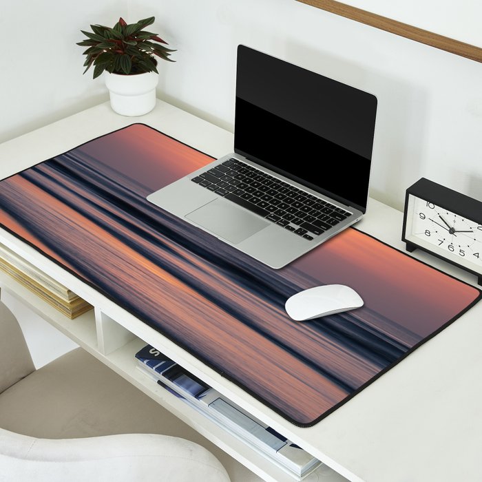 Calm Pastel Sunset Over Ocean Coastal Wall Art Photography Desk Mat Gallery Image 2
