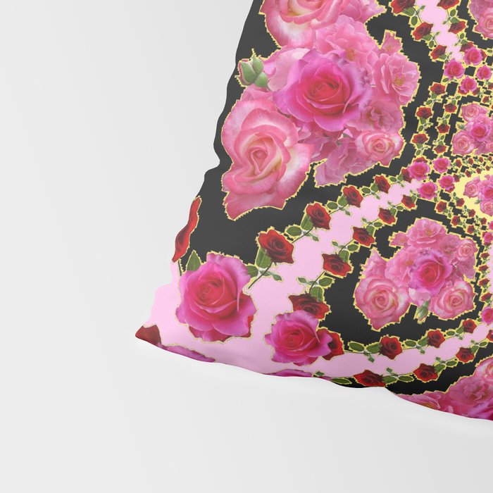 BLACK-PINK GARDEN ROSES MANDALA Pillow Sham Gallery Image 4
