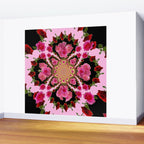 BLACK-PINK GARDEN ROSES MANDALA Wall Mural Gallery Image 2