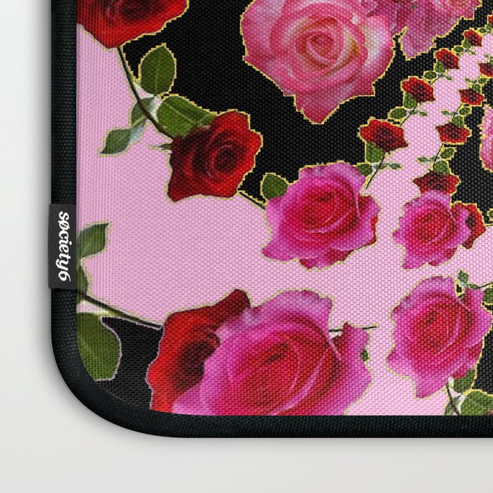 BLACK-PINK GARDEN ROSES MANDALA Laptop Sleeve Gallery Image 3