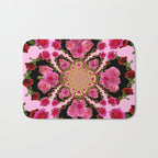 BLACK-PINK GARDEN ROSES MANDALA Bath Mat Gallery Image 1