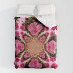 BLACK-PINK GARDEN ROSES MANDALA Duvet Cover Gallery Image 6