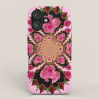 BLACK-PINK GARDEN ROSES MANDALA iPhone Case Gallery Image 1