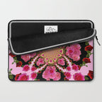 BLACK-PINK GARDEN ROSES MANDALA Laptop Sleeve Gallery Image 2