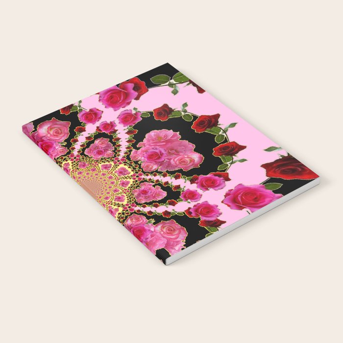 BLACK-PINK GARDEN ROSES MANDALA Notebook Gallery Image 2