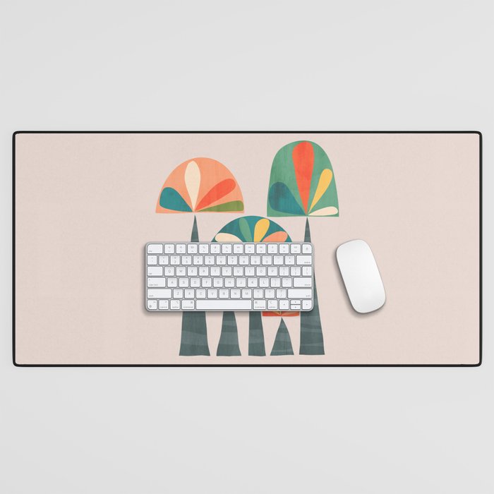 Quirky retro palm trees Desk Mat Gallery Image 1