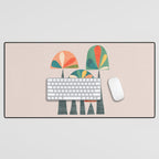 Quirky retro palm trees Desk Mat Gallery Image 1