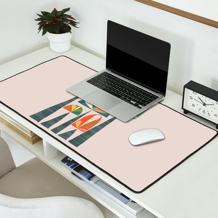 Quirky retro palm trees Desk Mat Gallery Image 2