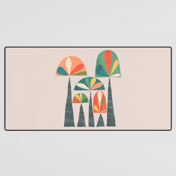 Quirky retro palm trees Desk Mat Gallery Image 3