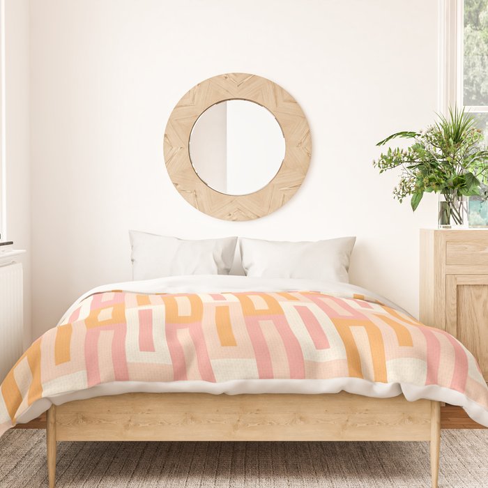 Rectangular Color Blocks In Soft Pastel Tones Duvet Cover Gallery Image 3