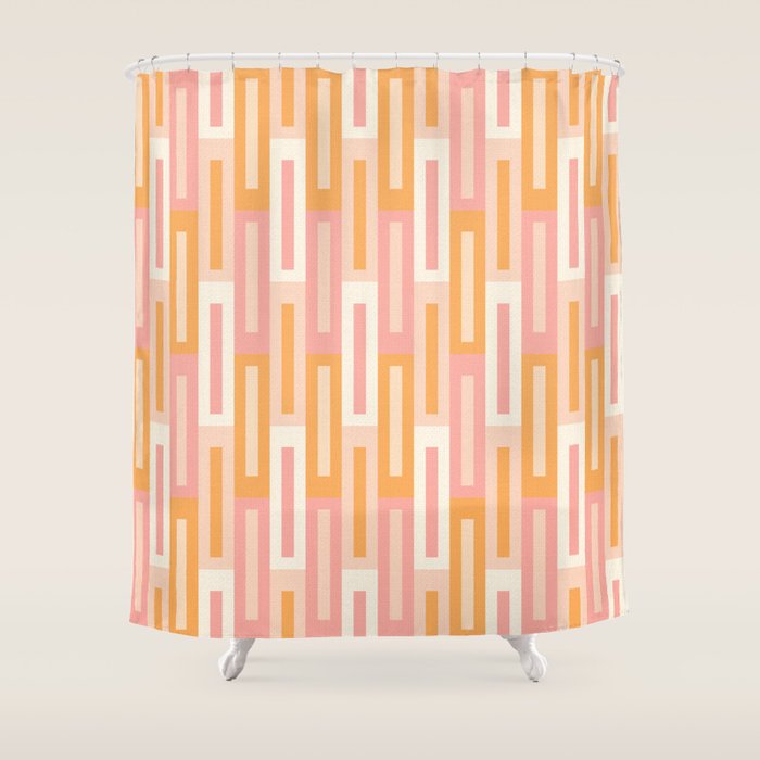 Rectangular Color Blocks In Soft Pastel Tones Shower Curtain Gallery Image 1
