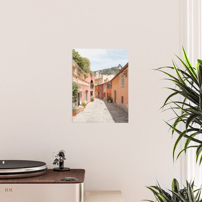 Pastel Color Street In Villefranche Sur Mer, France Photo | Summer Travel Photography Art Print | Colorful Houses In Europe Poster Gallery Image 2