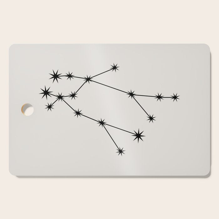 Gemini Zodiac Star Constellation Line Art White Cutting Board Gallery Image 1