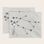 Gemini Zodiac Star Constellation Line Art White Placemat Gallery Image 1