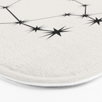 Gemini Zodiac Star Constellation Line Art White Bath Mat Gallery Image 3