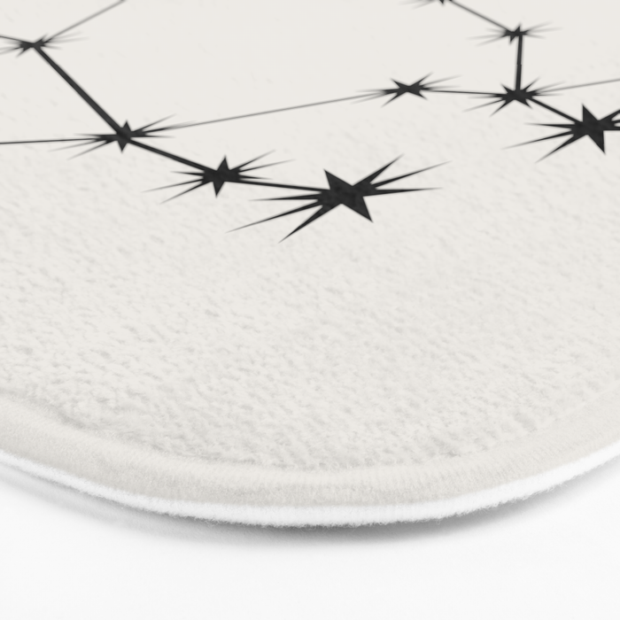Gemini Zodiac Star Constellation Line Art White Bath Mat Gallery Image 3
