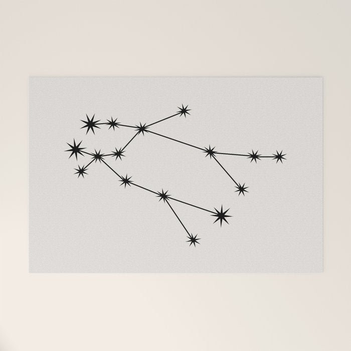 Gemini Zodiac Star Constellation Line Art White Welcome Mat Gallery Image 1