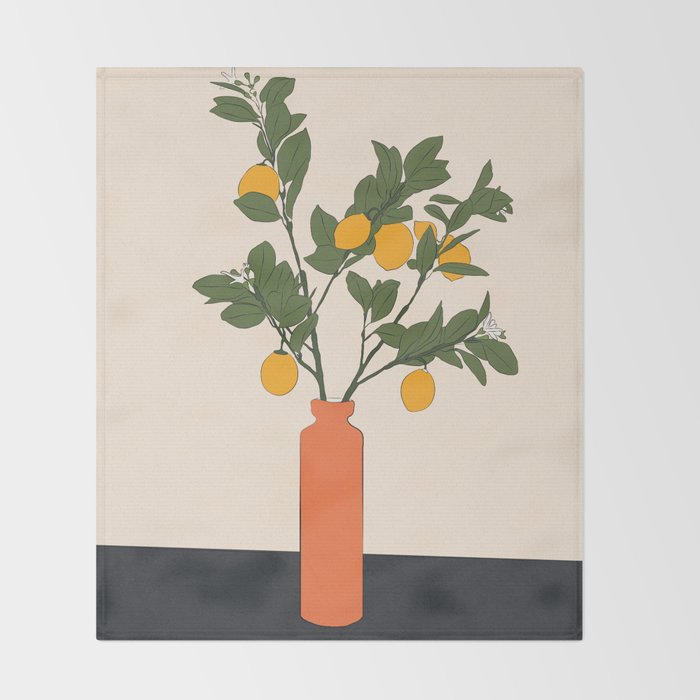 Ripe Lemon Plant Throw Blanket Gallery Image 2