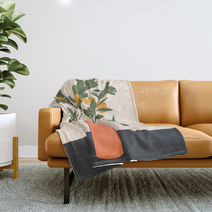 Ripe Lemon Plant Throw Blanket Gallery Image 1