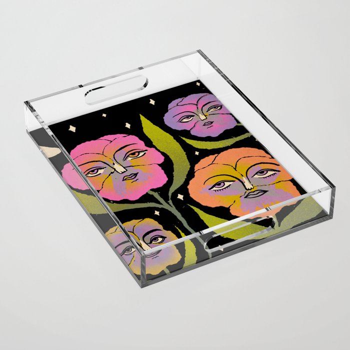 Night Pansy Acrylic Tray Gallery Image 1