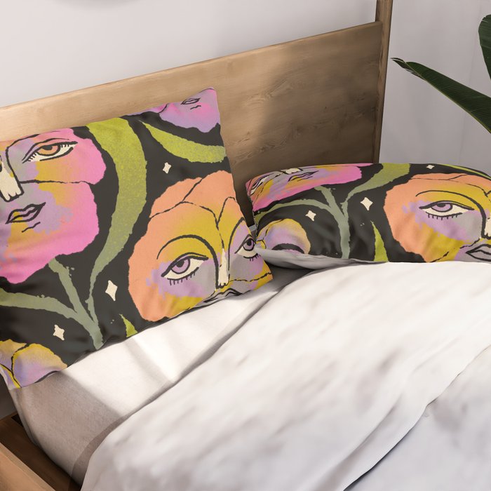 Night Pansy Pillow Sham Gallery Image 2