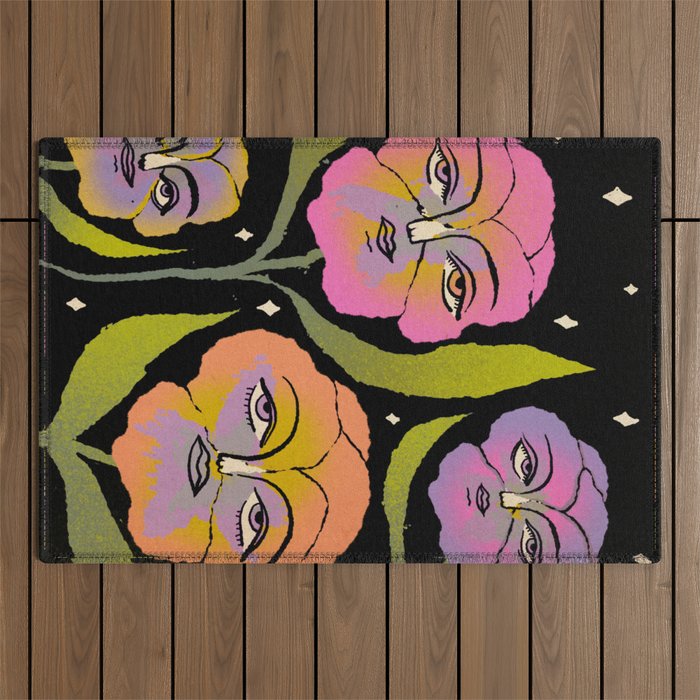Night Pansy Outdoor Rug Gallery Image 1