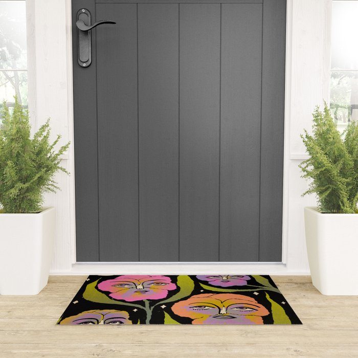 Night Pansy Welcome Mat Gallery Image 3