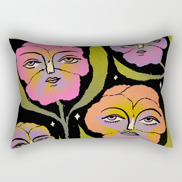 Night Pansy Rectangular Pillow Gallery Image 2