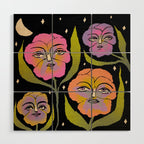 Night Pansy Wood Wall Art Gallery Image 1