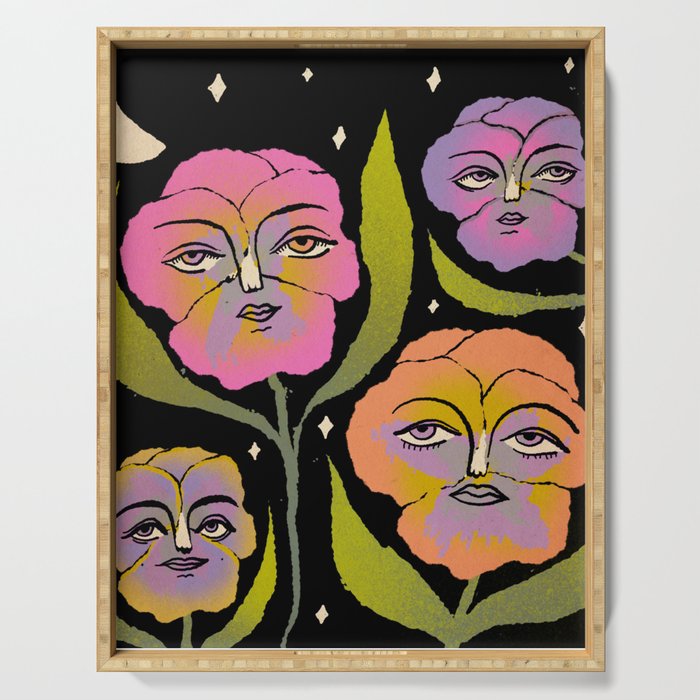 Night Pansy Serving Tray Gallery Image 1