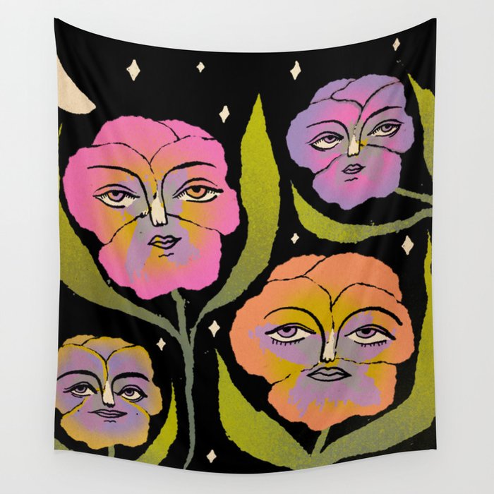 Night Pansy Wall Tapestry Gallery Image 1