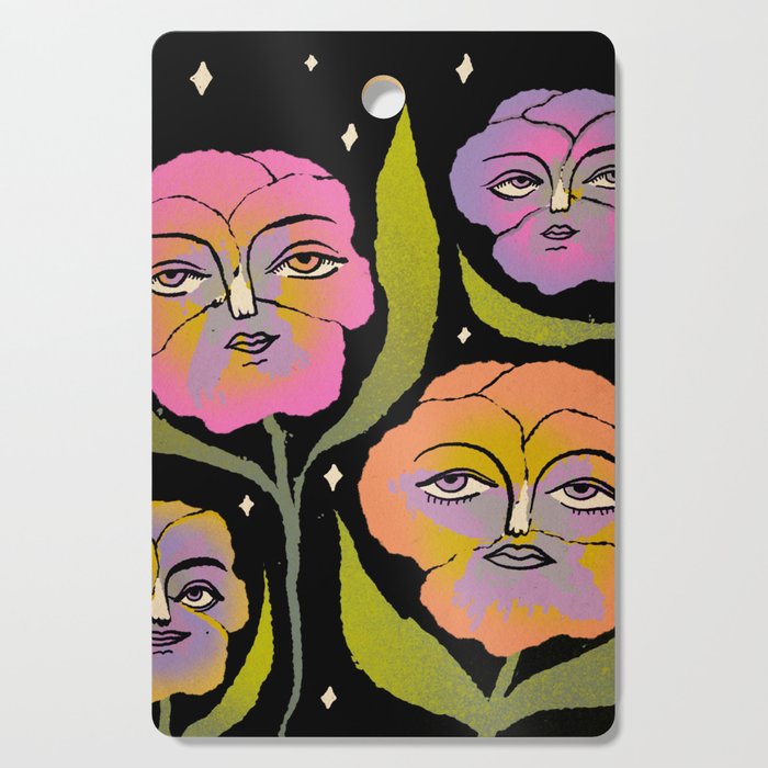 Night Pansy Cutting Board Gallery Image 1