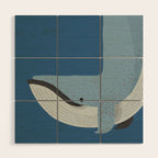 Whimsy Blue Whale Wood Wall Art Gallery Image 1