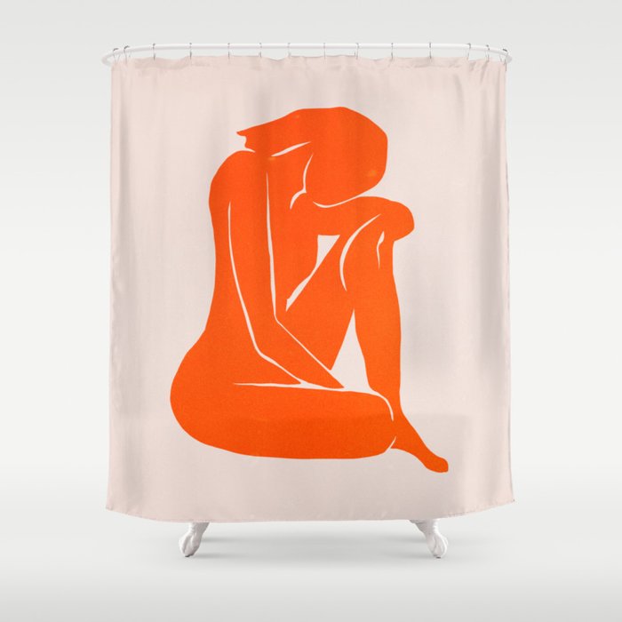 Nude II: Torch Orange Edition Shower Curtain Gallery Image 1