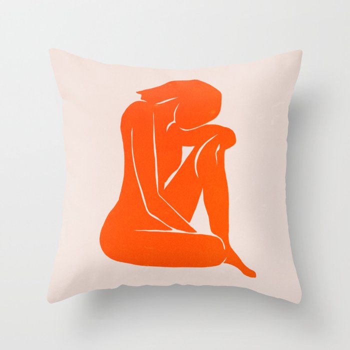 Nude II: Torch Orange Edition Throw Pillow Gallery Image 6