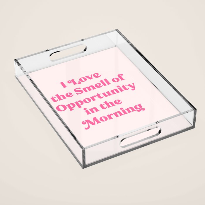 Retro Morning Quote Nº1  pink Acrylic Tray Gallery Image 1