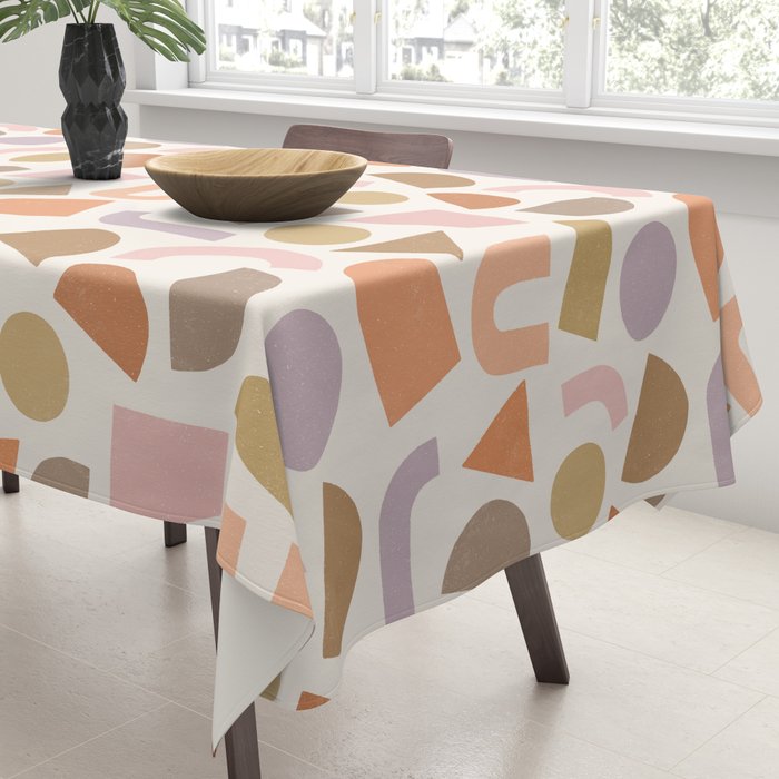 Bauhaus Geo Shapes - Fall Colors Tablecloth Gallery Image 3