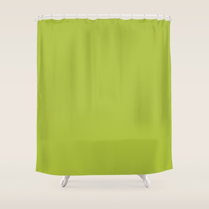 Chartreuse Green Solid Color Shower Curtain Gallery Image 1